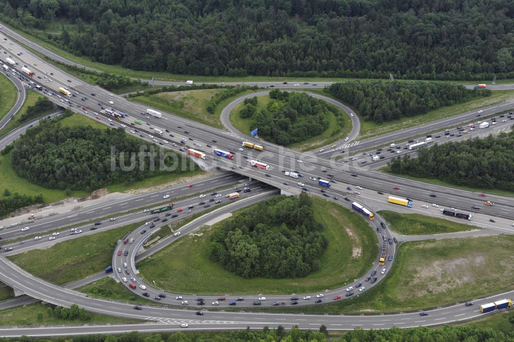 Luftbild Stuttgart - Autobahnkreuz Stuttgart in Baden-Württemberg