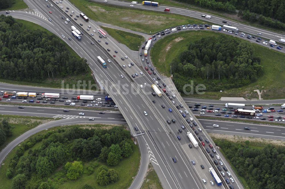 Luftbild Stuttgart - Autobahnkreuz Stuttgart in Baden-Württemberg