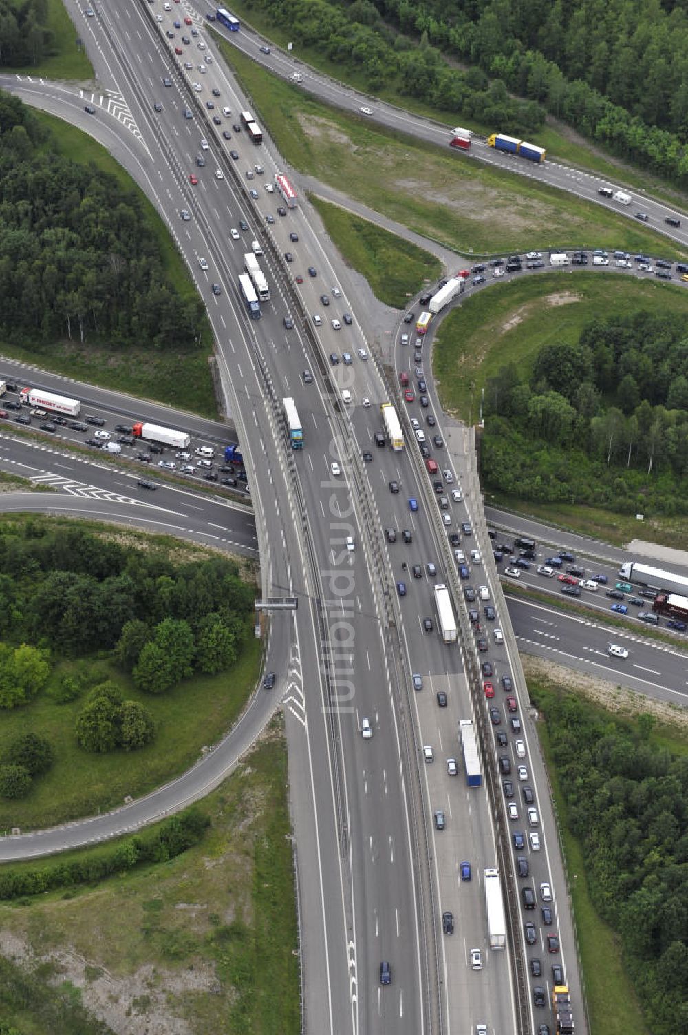 Luftaufnahme Stuttgart - Autobahnkreuz Stuttgart in Baden-Württemberg