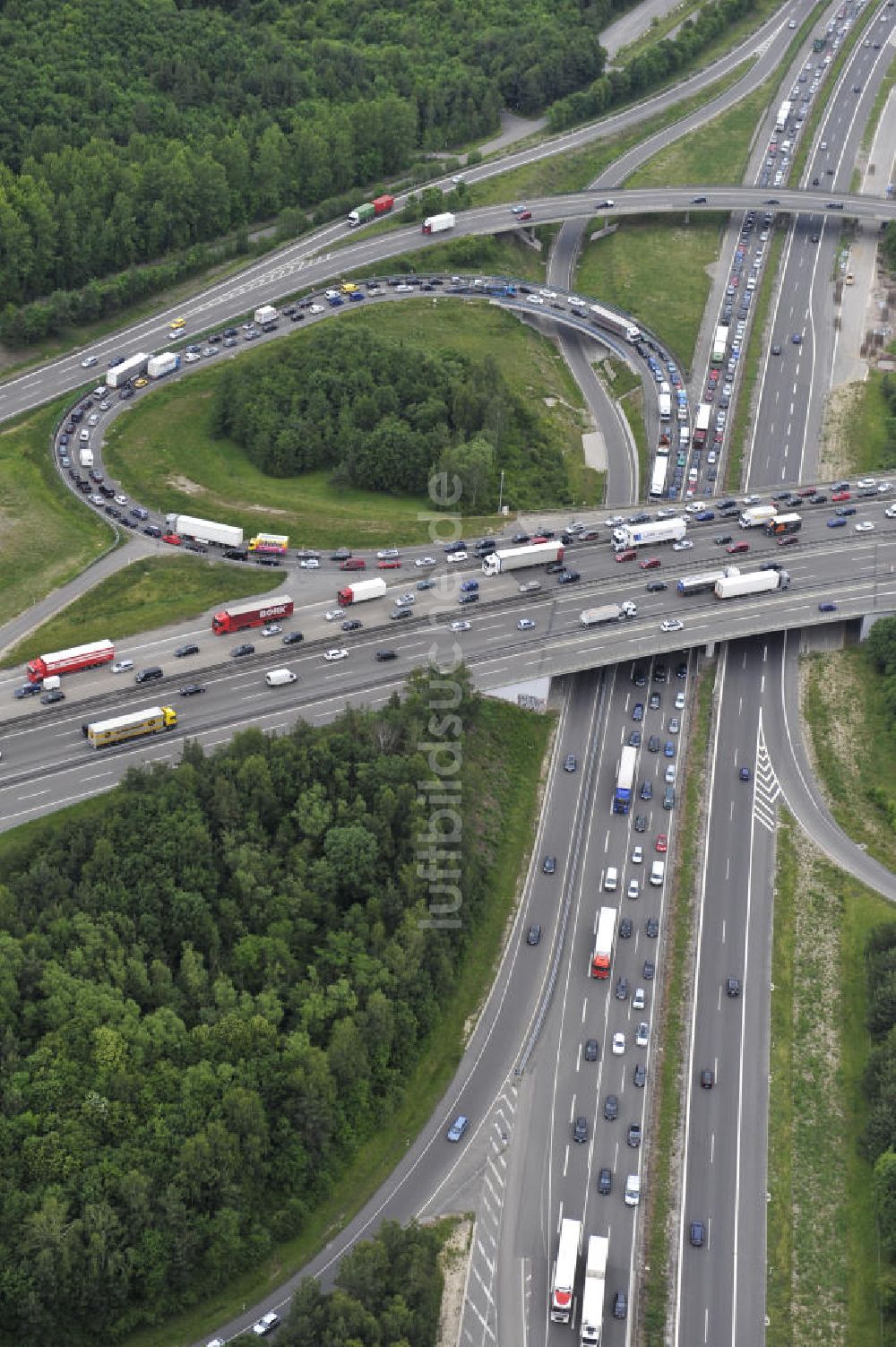 Stuttgart von oben - Autobahnkreuz Stuttgart in Baden-Württemberg