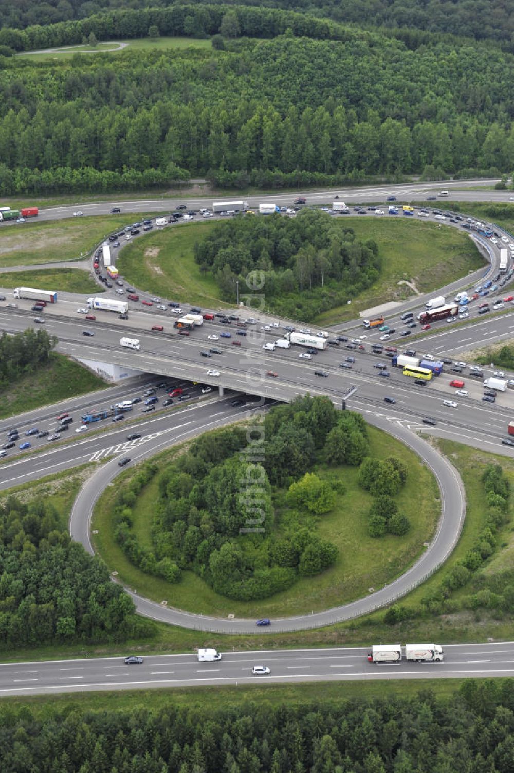 Stuttgart aus der Vogelperspektive: Autobahnkreuz Stuttgart in Baden-Württemberg