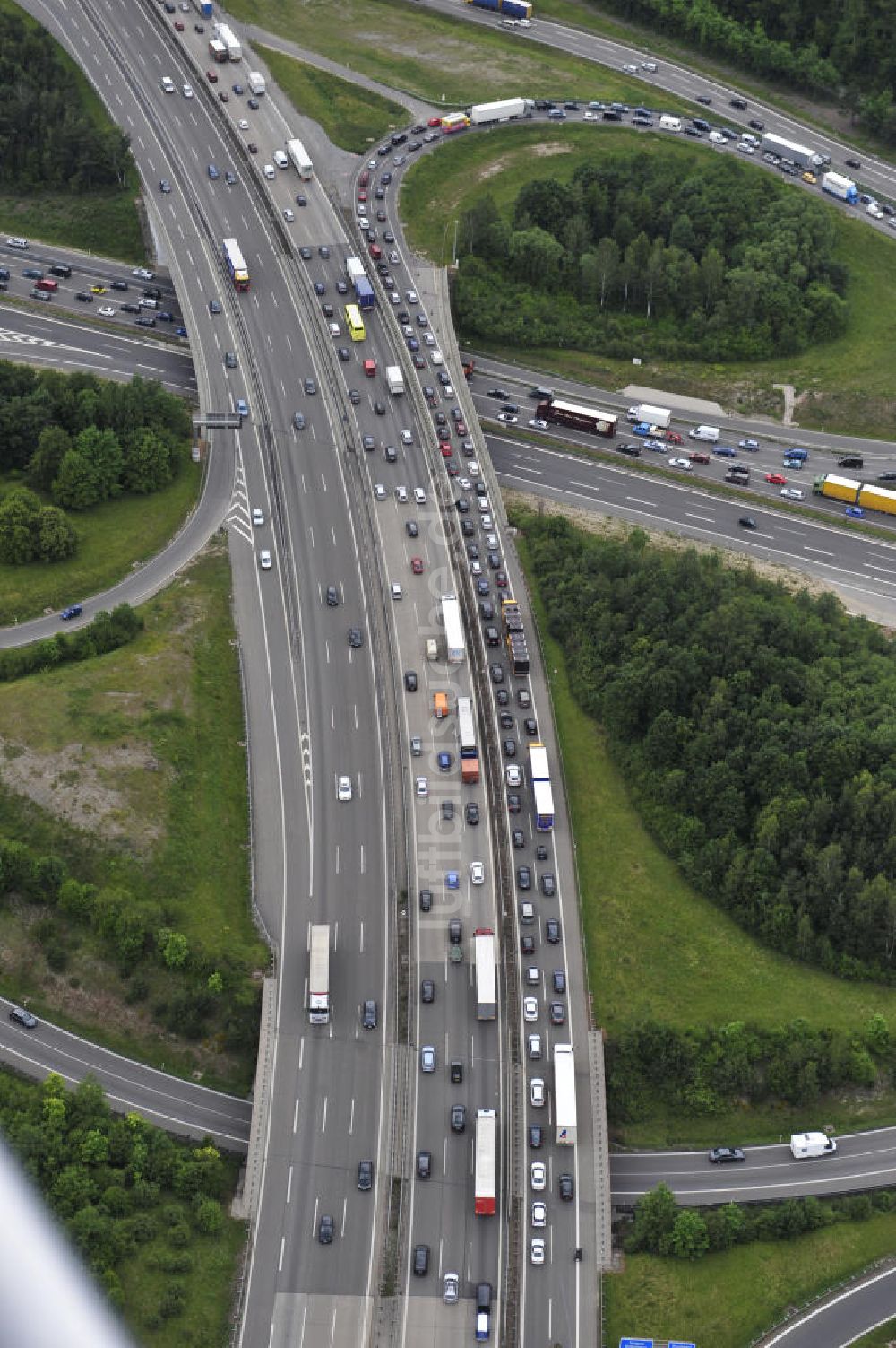 Luftbild Stuttgart - Autobahnkreuz Stuttgart in Baden-Württemberg