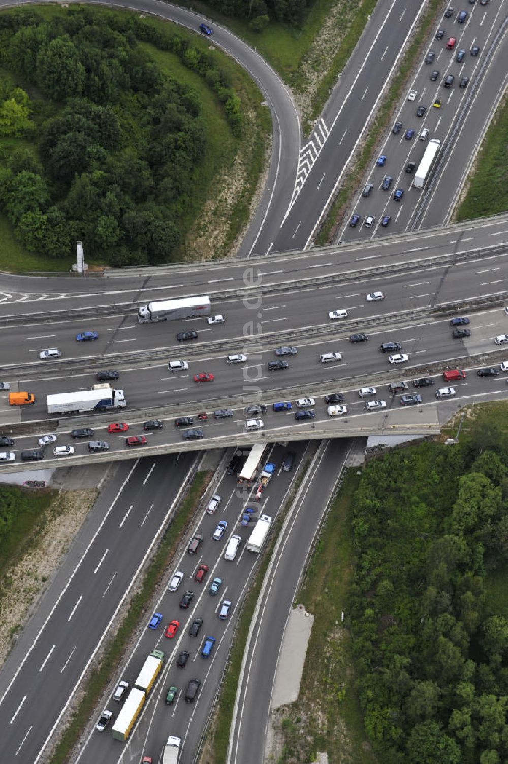 Luftaufnahme Stuttgart - Autobahnkreuz Stuttgart in Baden-Württemberg