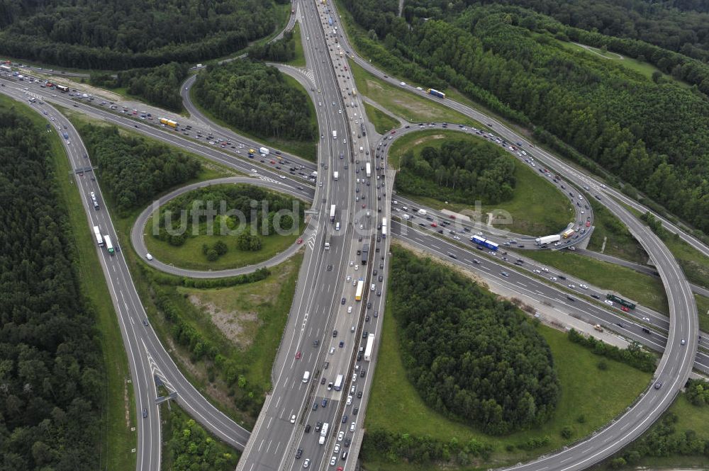 Luftbild Stuttgart - Autobahnkreuz Stuttgart in Baden-Württemberg