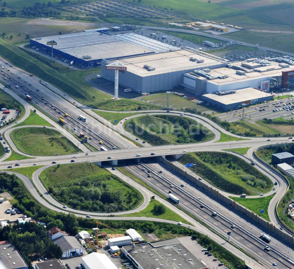 Luftaufnahme Weiterstadt - Autobahnkreuz AS Weiterstadt an der Bundesautobahn A5 / E451 in Hessen