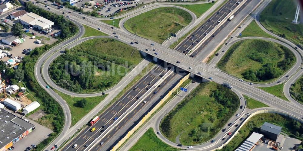 Weiterstadt aus der Vogelperspektive: Autobahnkreuz AS Weiterstadt an der Bundesautobahn A5 / E451 in Hessen