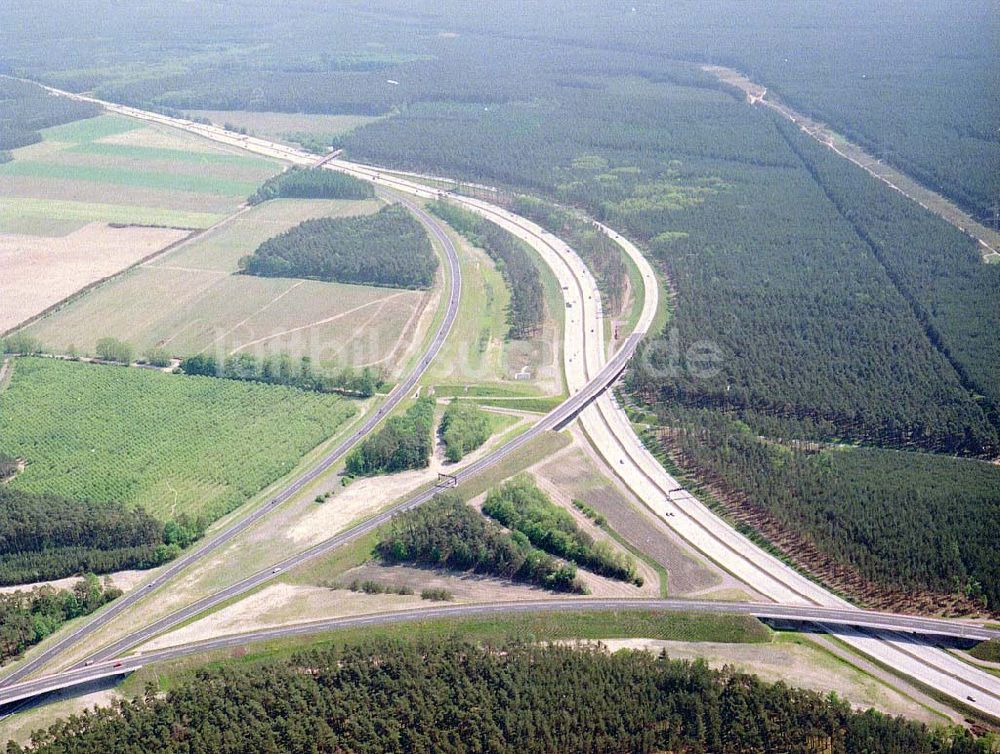 Luftaufnahme Werder / BRB - Autobahnkreuz Werder am Berliner Ring.