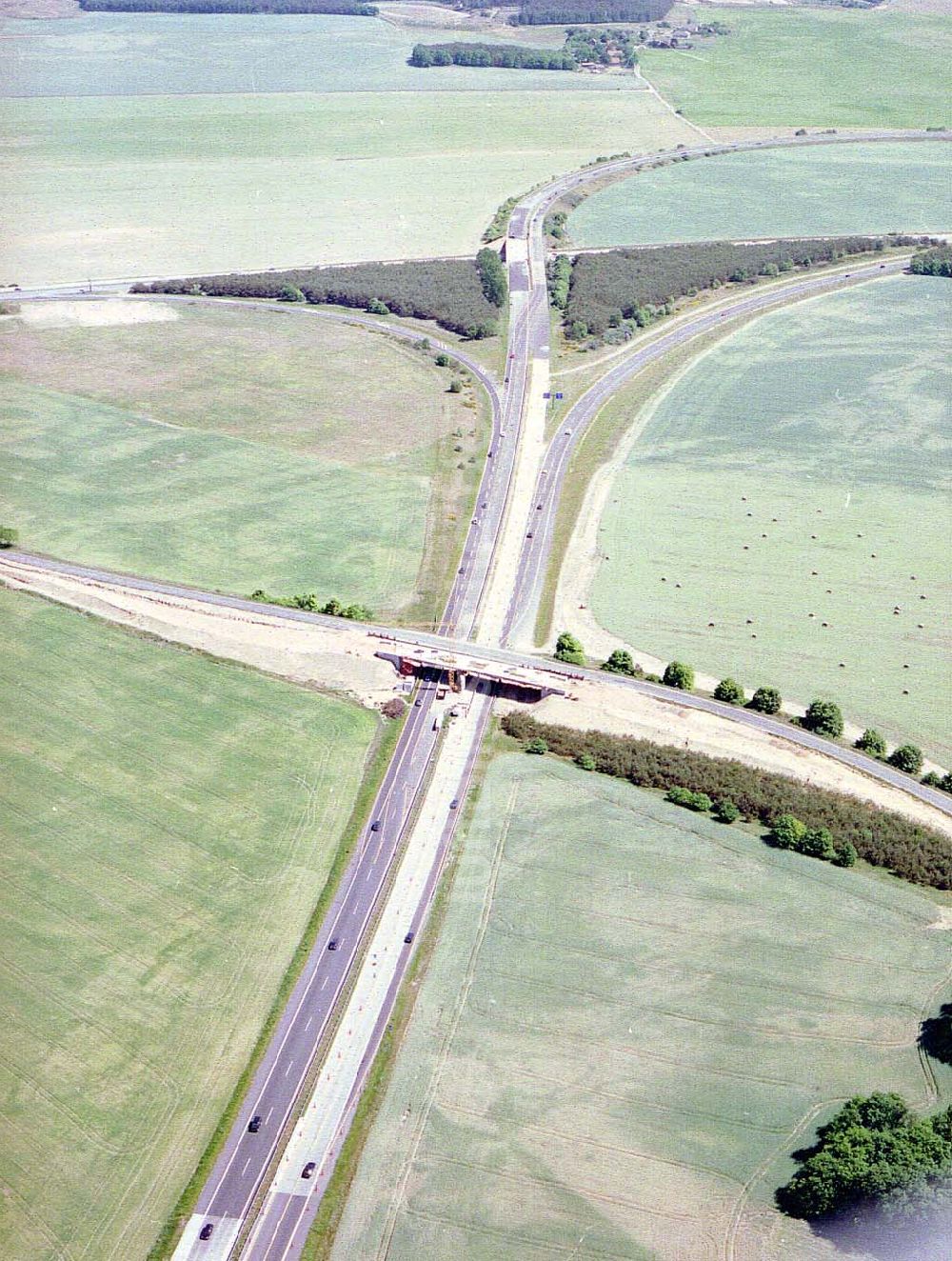 Wittstock aus der Vogelperspektive: Autobahnkreuz Wittstock / Dosse.