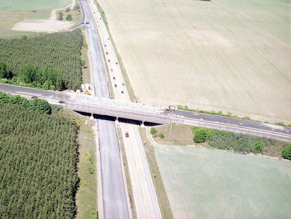 Wittstock von oben - Autobahnkreuz Wittstock / Dosse.