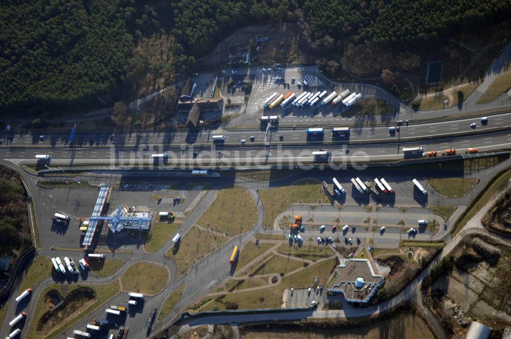 Luftaufnahme Michendorf - Autobahnraststätte Michendorf am südlichen Berliner Ring an der Bundesautobahn A10