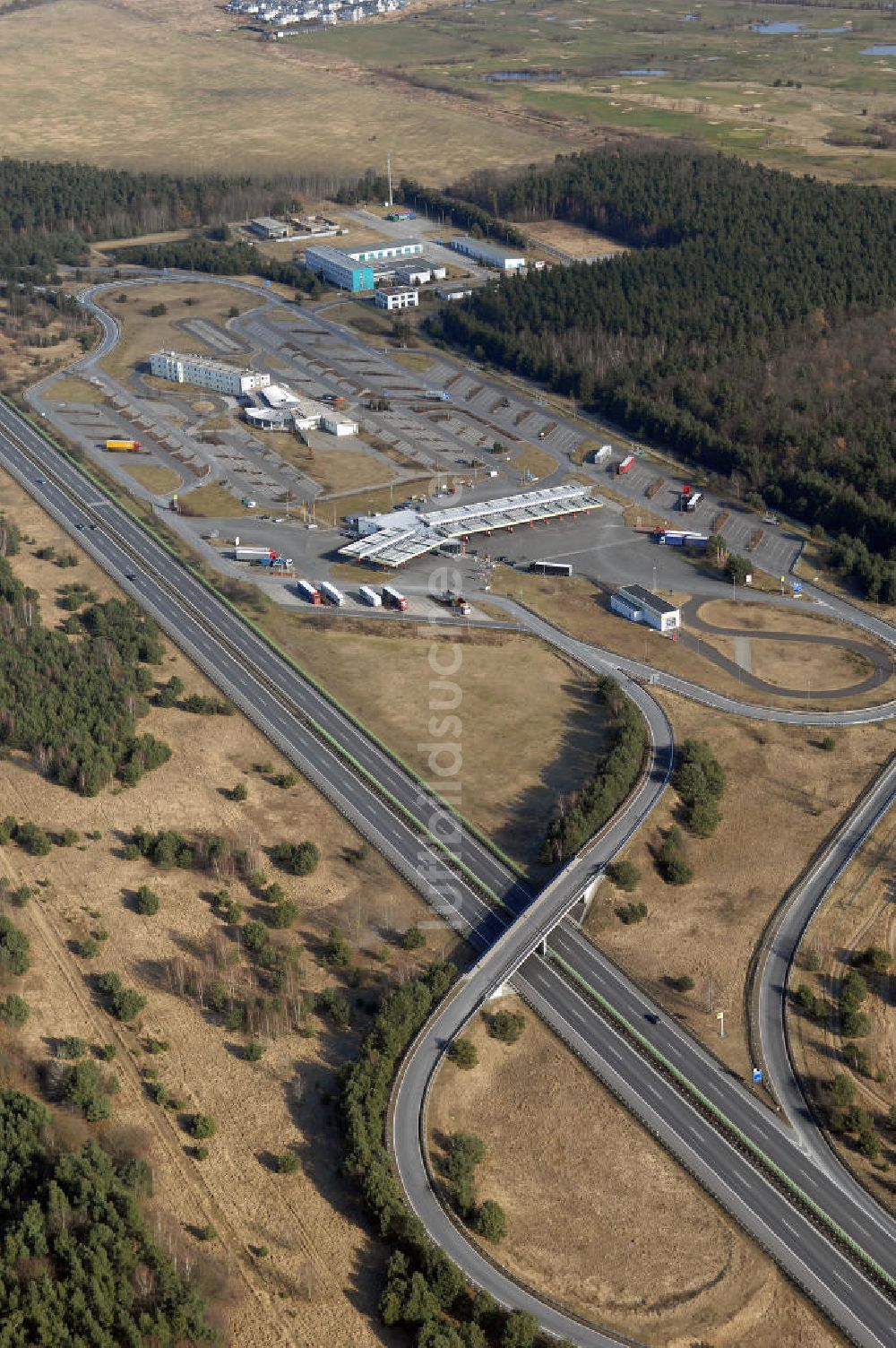 Stolpe von oben - Autobahnraststätte Stolpe