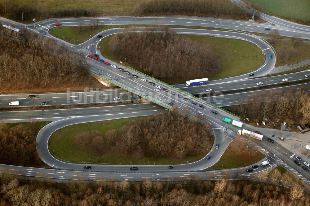 Bochum von oben - Autobahnschleife Bochum