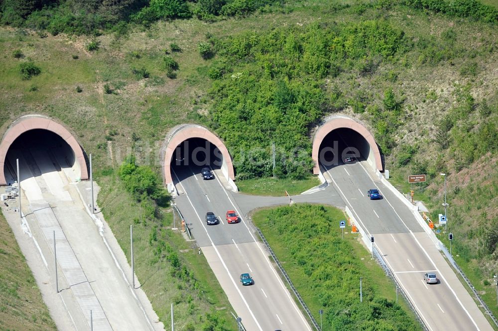 Behringen aus der Vogelperspektive: Autobahntunnel bei Behringen in Thüringen