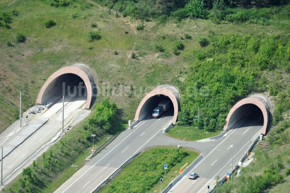 Behringen von oben - Autobahntunnel bei Behringen in Thüringen