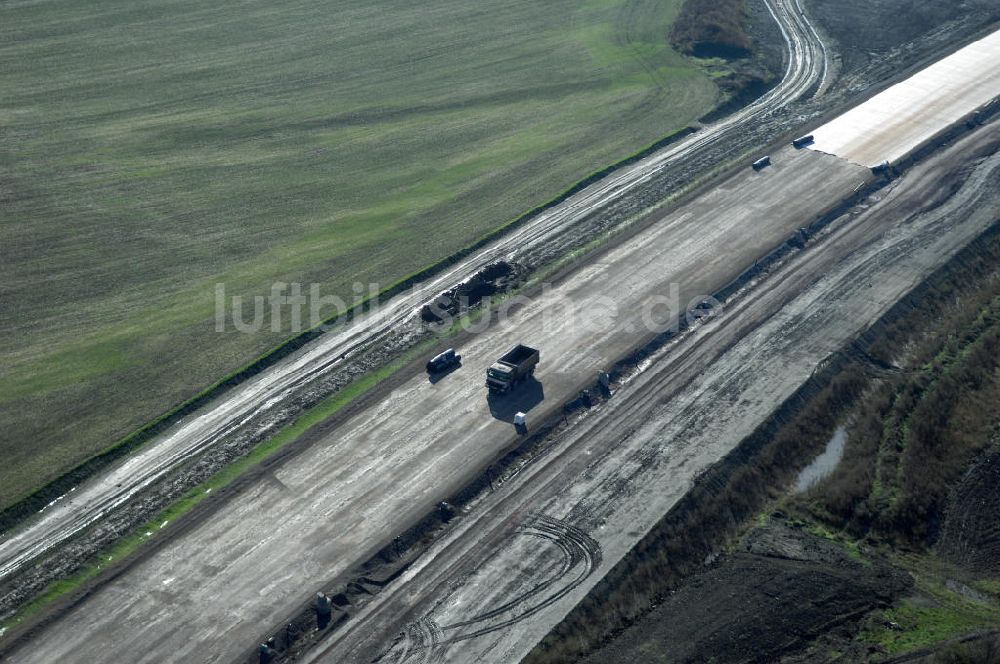 Hastrungsfeld von oben - Autobahnverlauf der Baustelle A4 bei Hastrungsfeld