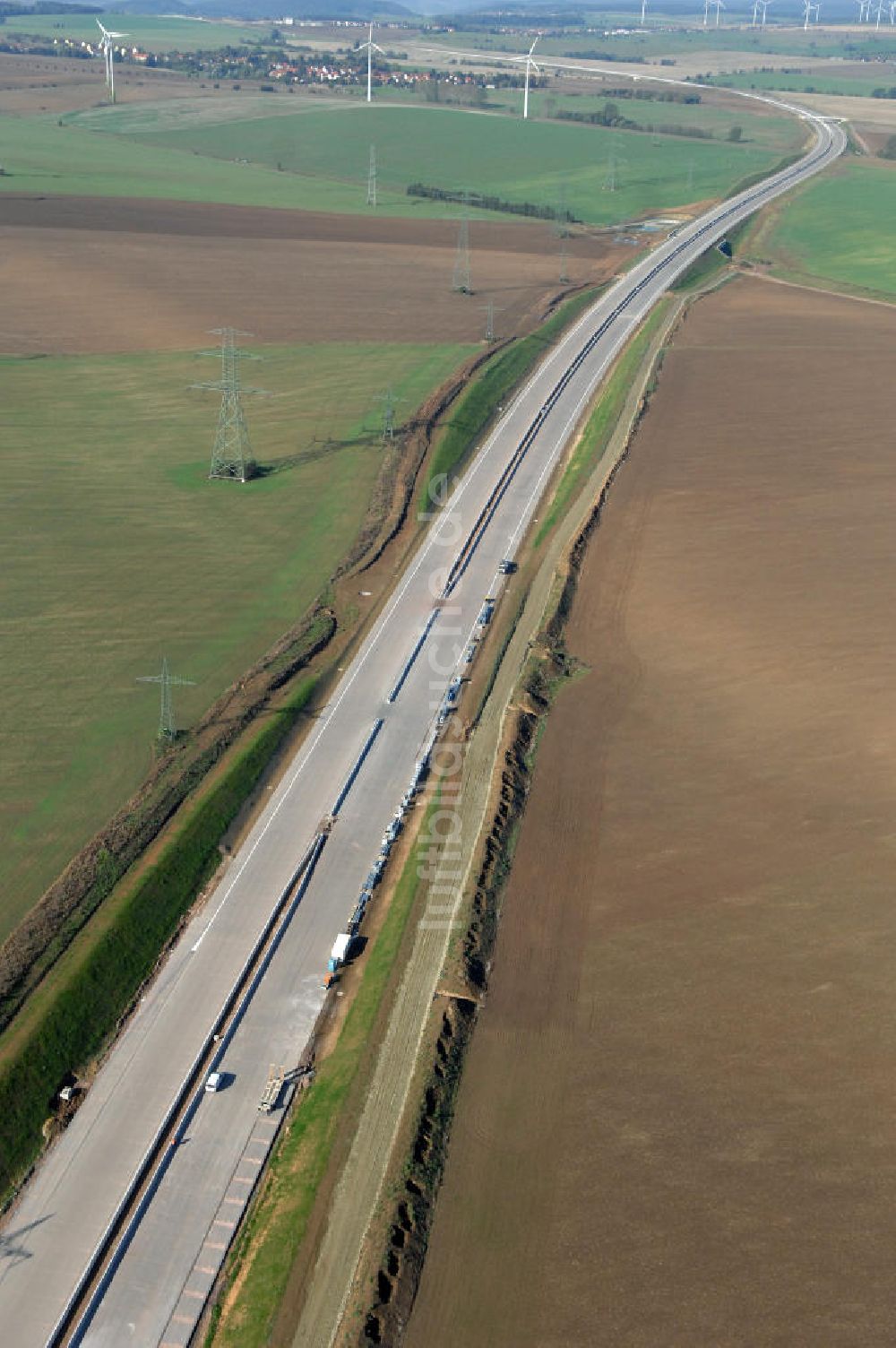 Luftaufnahme Bauernfeld - Autobahnverlauf A4 bei Bauernfeld