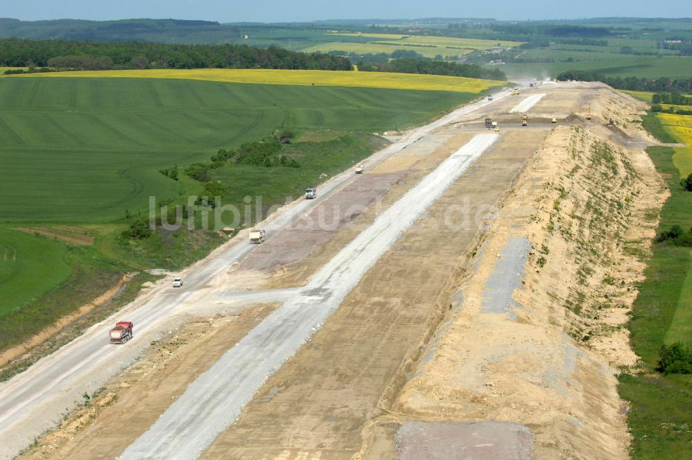 Luftbild Bucha - Autobahnverlegung Europastrasse E40 A4