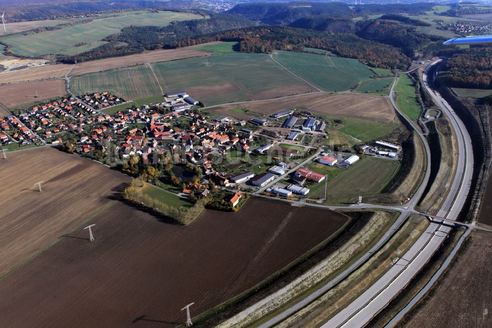 Luftbild Bucha - Autobahnverlegung Europastrasse E40 BAB A4 bei Bucha in Thüringen