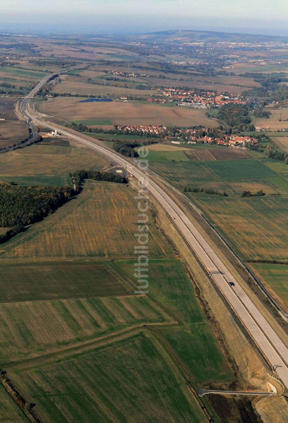 Luftaufnahme Bucha - Autobahnverlegung Europastrasse E40 BAB A4 bei Bucha in Thüringen