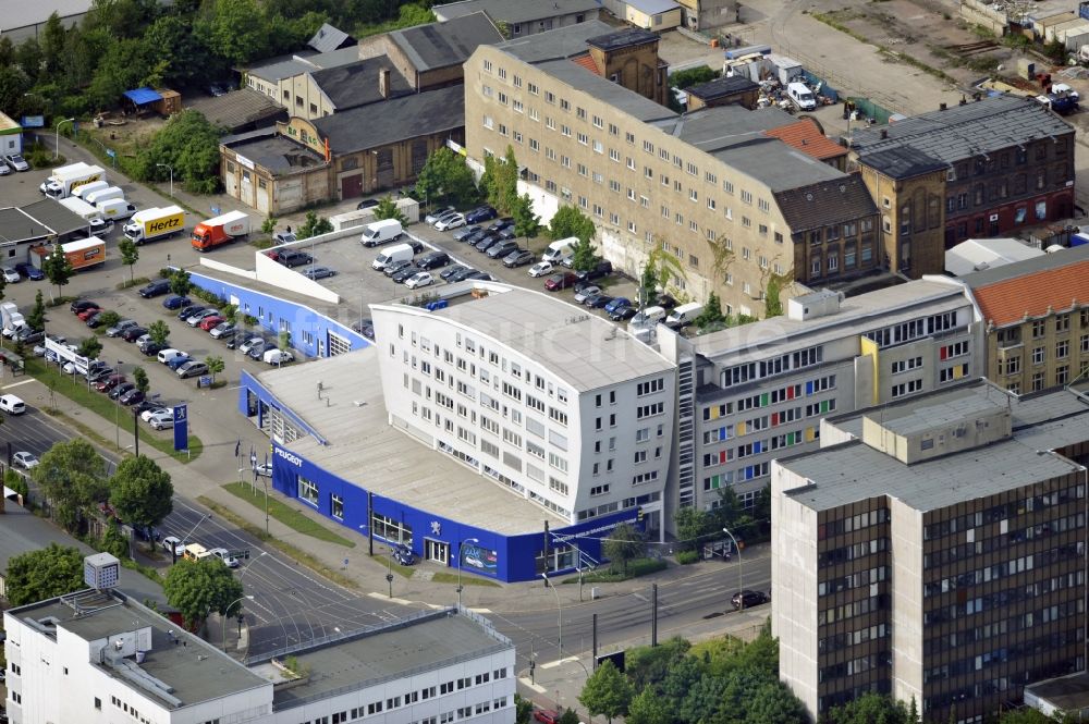 Luftaufnahme Berlin - Autohaus PEUGEOT BERLIN BRANDENBURG GMBH Berlin Lichtenberg