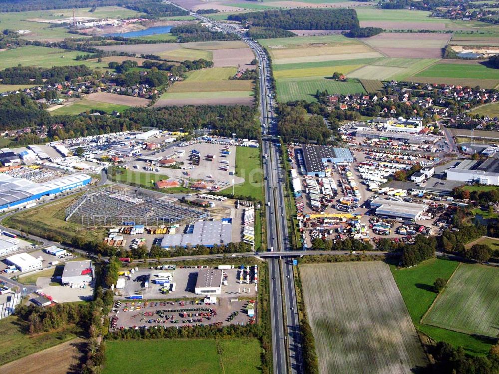 Sittensen von oben - Autohof auf der A1 bei Sittensen