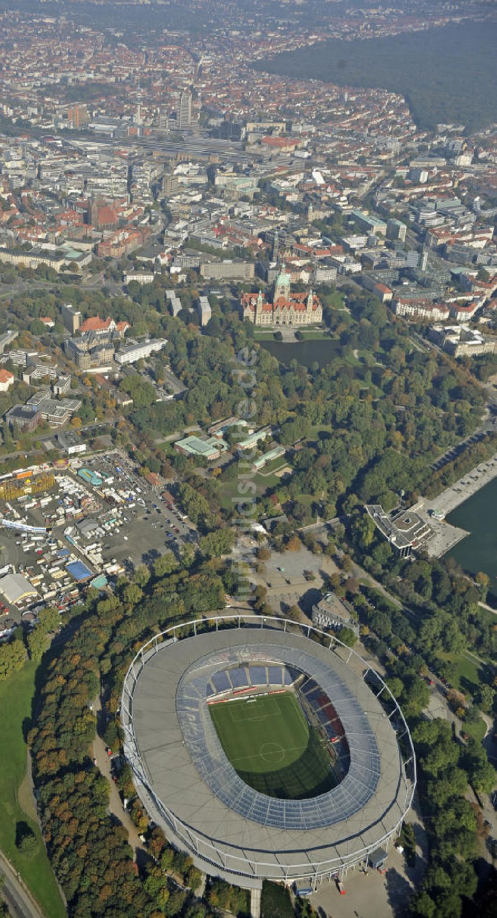 Hannover aus der Vogelperspektive: AWD-Arena Hannover