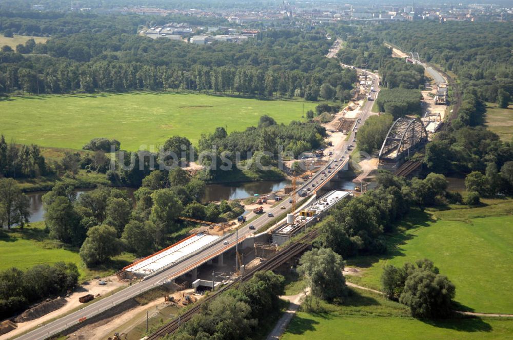 Dessau-Roßlau von oben - B184 zwischen Roßlau und Dessau