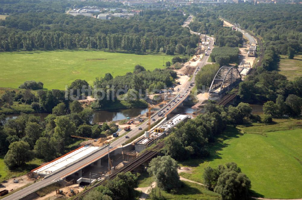 Dessau-Roßlau aus der Vogelperspektive: B184 zwischen Roßlau und Dessau