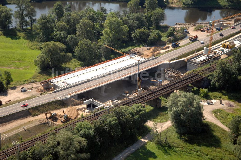 Luftaufnahme Dessau-Roßlau - B184 zwischen Roßlau und Dessau