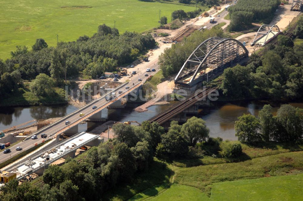 Dessau-Roßlau von oben - B184 zwischen Roßlau und Dessau