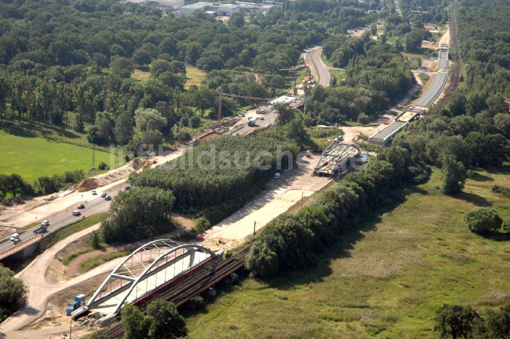 Dessau-Roßlau von oben - B184 zwischen Roßlau und Dessau