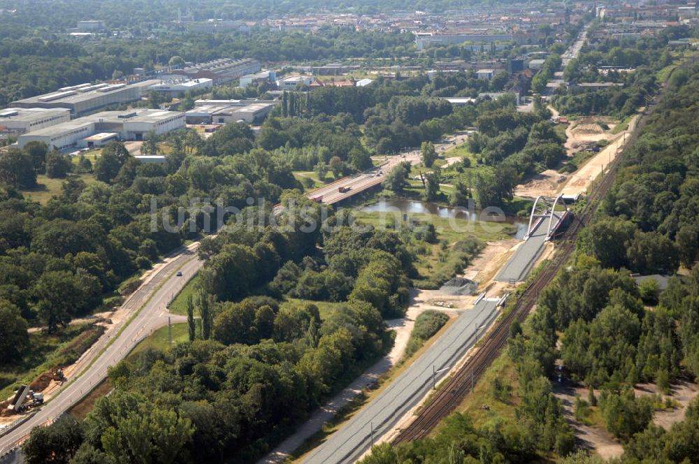 Dessau-Roßlau von oben - B184 zwischen Roßlau und Dessau