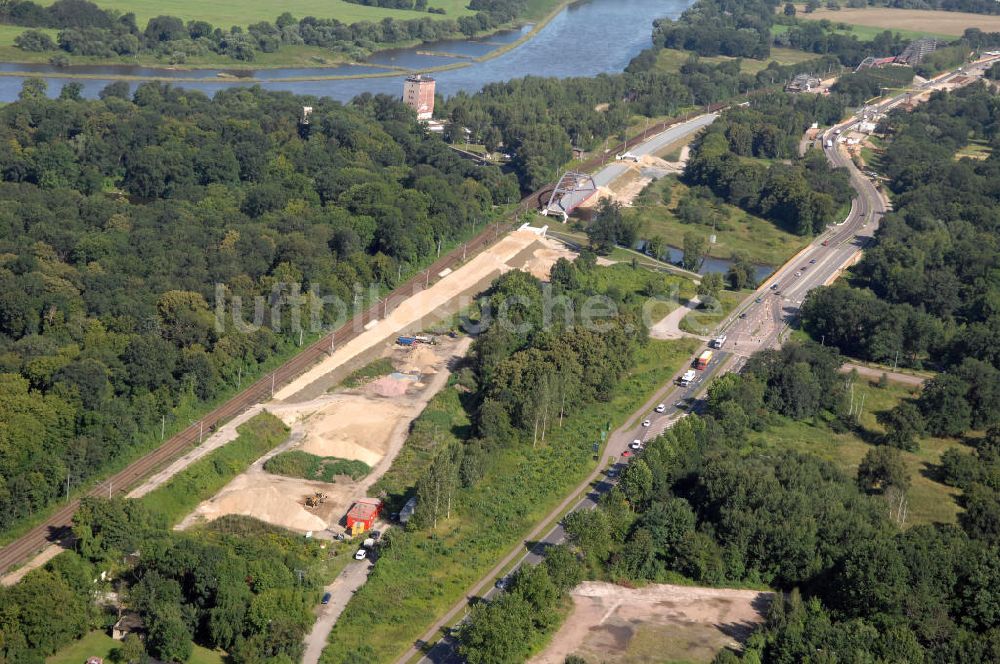 Dessau-Roßlau von oben - B184 zwischen Roßlau und Dessau