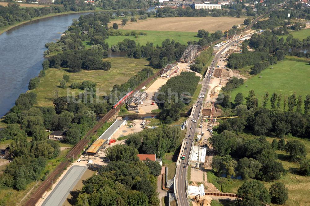 Luftaufnahme Dessau-Roßlau - B184 zwischen Roßlau und Dessau