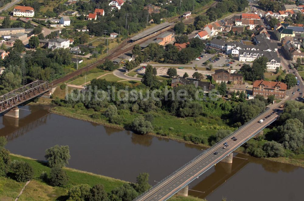 Dessau-Roßlau aus der Vogelperspektive: B184 zwischen Roßlau und Dessau