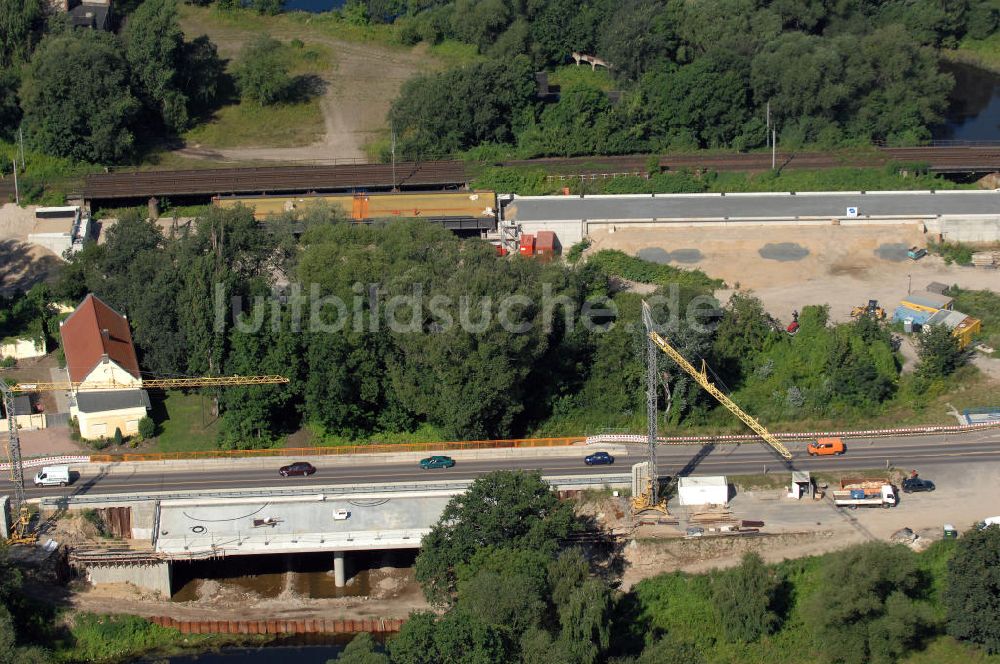 Dessau-Roßlau von oben - B184 zwischen Roßlau und Dessau