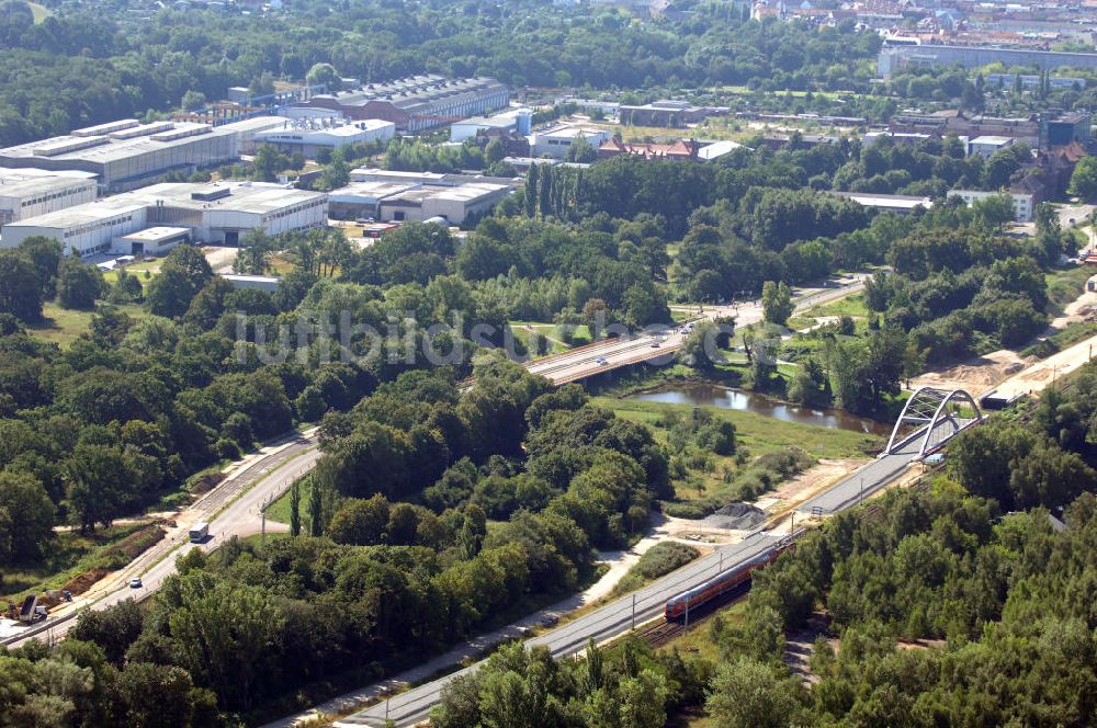 Dessau-Roßlau von oben - B184 zwischen Roßlau und Dessau