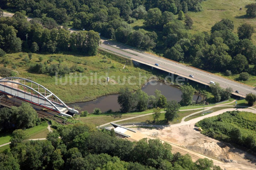 Dessau-Roßlau von oben - B184 zwischen Roßlau und Dessau