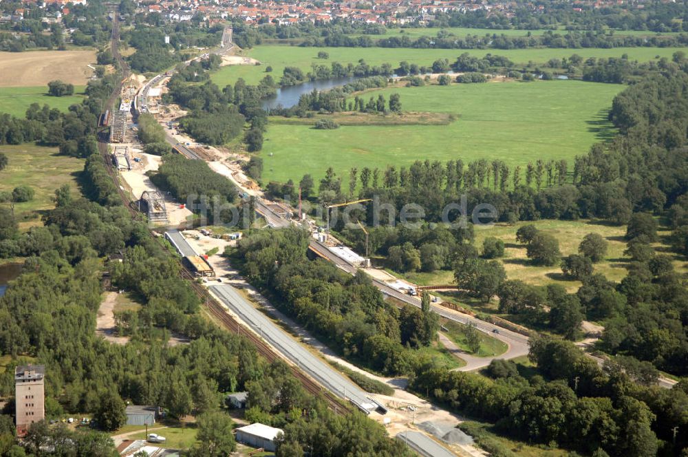 Dessau-Roßlau aus der Vogelperspektive: B184 zwischen Roßlau und Dessau