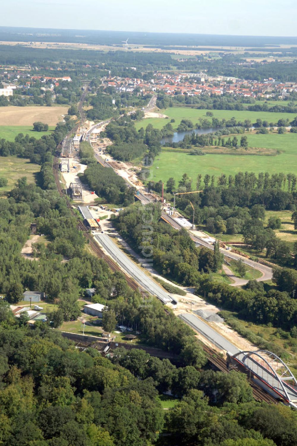 Luftbild Dessau-Roßlau - B184 zwischen Roßlau und Dessau