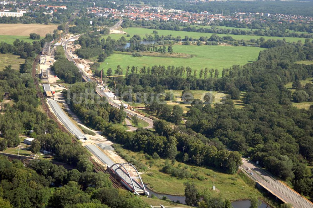 Luftaufnahme Dessau-Roßlau - B184 zwischen Roßlau und Dessau