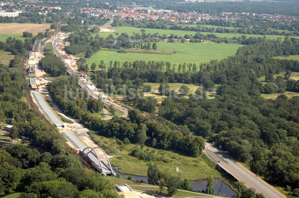 Dessau-Roßlau von oben - B184 zwischen Roßlau und Dessau