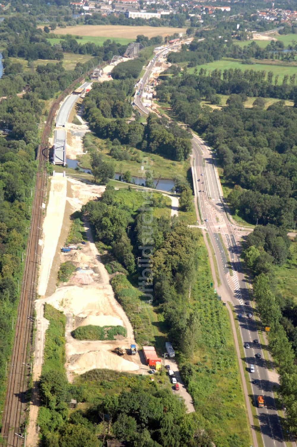 Luftaufnahme Dessau-Roßlau - B184 zwischen Roßlau und Dessau