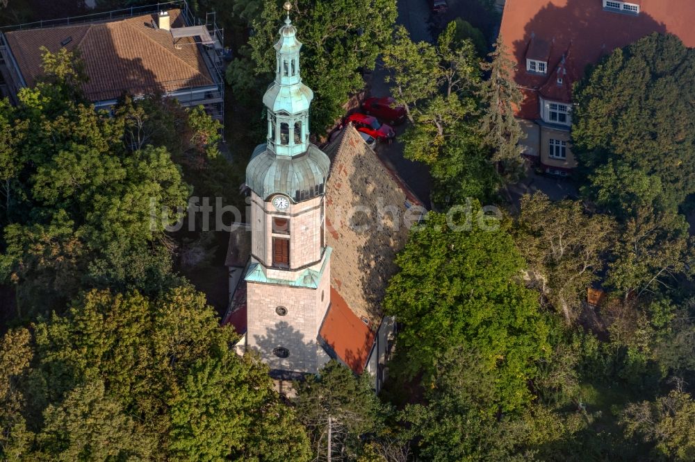 Luftaufnahme Leipzig - Badegäste im Freizeitcampus am Cospudener See in Leipzig im Bundesland Sachsen, Deutschland