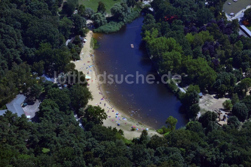 Berlin von oben - Badesee in der Wuhlheide in Berlin-Oberschöneweide