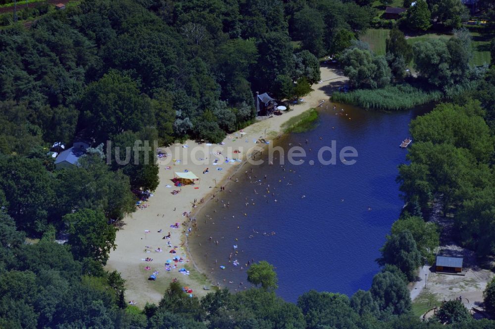 Luftbild Berlin - Badesee in der Wuhlheide in Berlin-Oberschöneweide