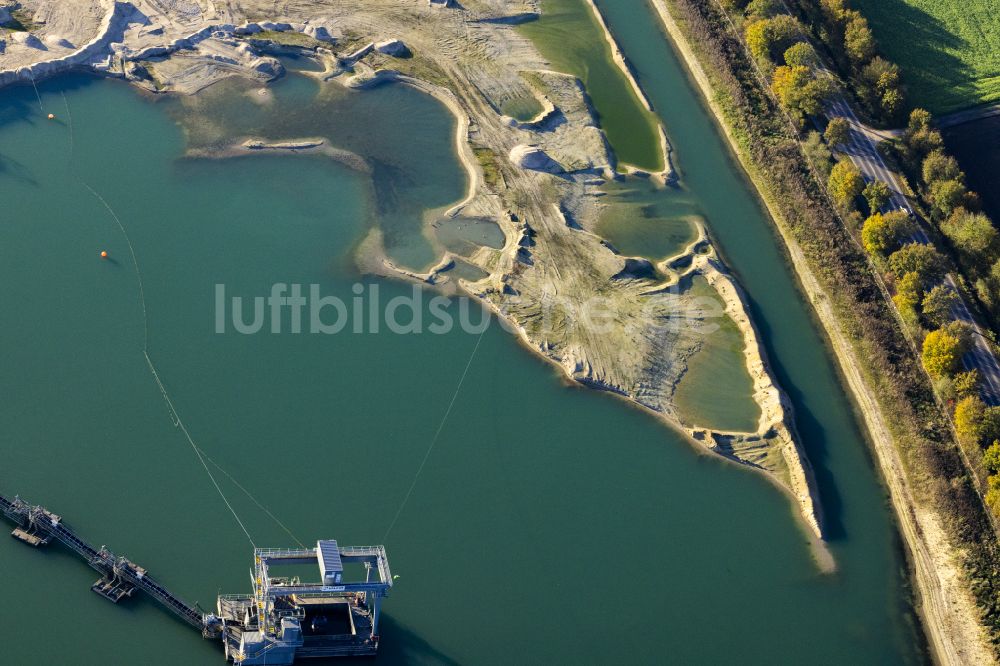 Luftaufnahme Tönisvorst - Baggersee und Kies- Tagebau in Tönisvorst im Bundesland Nordrhein-Westfalen, Deutschland