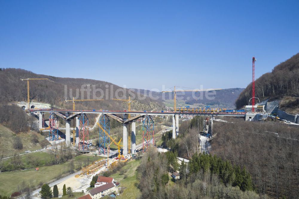 Mühlhausen im Täle von oben - Bahn- Brückenbauwerk Filstalbrücke in Mühlhausen im Täle im Bundesland Baden-Württemberg, Deutschland