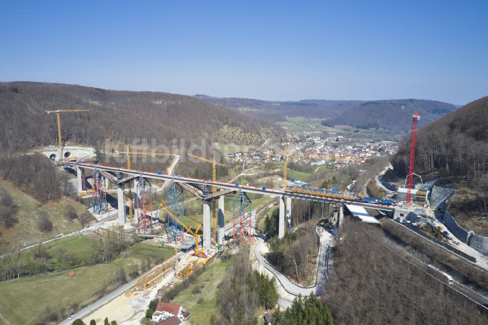 Mühlhausen im Täle aus der Vogelperspektive: Bahn- Brückenbauwerk Filstalbrücke in Mühlhausen im Täle im Bundesland Baden-Württemberg, Deutschland