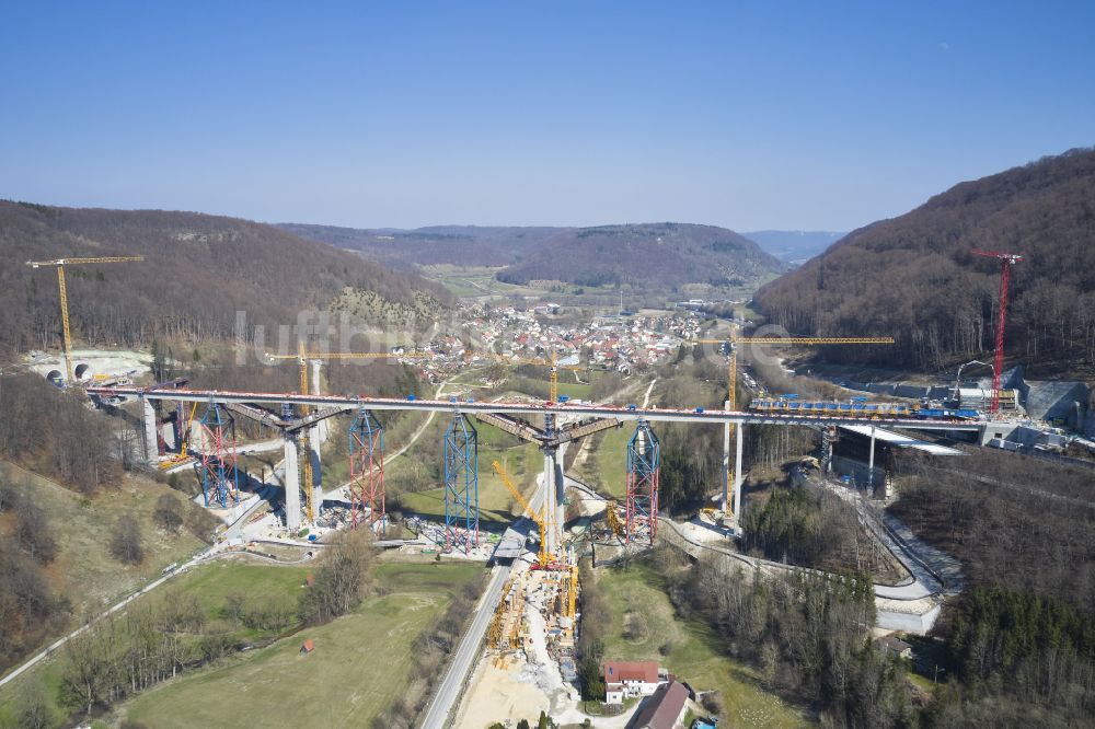 Luftbild Mühlhausen im Täle - Bahn- Brückenbauwerk Filstalbrücke in Mühlhausen im Täle im Bundesland Baden-Württemberg, Deutschland